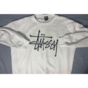 Stussy Sweatshirt Mens XL Basic Crew 90s Logo Crewneck Streetwear Hype FLAW